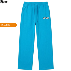 Pantalones Deportivos Azules Brillantes para <span class=keywords><strong>Hombre</strong></span>, Estilo Europeo, Cintura con Cordón, Pierna Ancha, Ropa Deportiva Informal, Joggers de Alta Calidad y Tejido Grueso - Product Image 1
