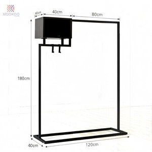 MOOKOO Moderno Appendiabiti in Metallo Nero Verniciato con Ganci Laterali, Autoportante, Resistente, Staccabile - Product Image 6