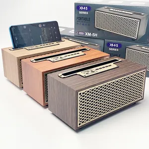 GAS-XM5 Retro Holzmaserung BT Lautsprecher TWS Wireless Haushalt Subwoofer Outdoor Portable Mini Lautsprecher