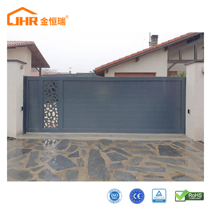 JHR Hệ Thống Cổng Trượt Tự Động Bằng Nhôm Cổng Điện Đường Lái Xe Rộng 14 Ft Cao 6Ft Nhà Riêng Với Hàng Rào Nhôm Vườn - Product Image 6