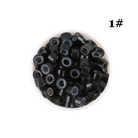 Anneaux micro en aluminium doublés de silicone de 4 mm, 4,5 mm, 5 mm, 5,5 mm pour extensions capillaires – Vente en gros