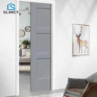 Puertas Corredizas de Madera Maciza con Doble Acristalamiento, Abatibles, Ahorradoras de Espacio, para Dormitorio