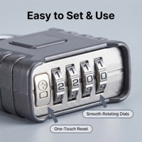 KUNTU KP53 High Security Resettable 4-Digit Combination Lock Square Zinc Alloy Luggage Padlock for Safety