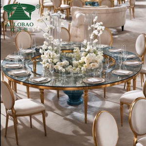 Luxury Furniture Golden <b>Metal</b> Base Serpentine Shape Party <b>Tables</b> for Event - Product Image 2
