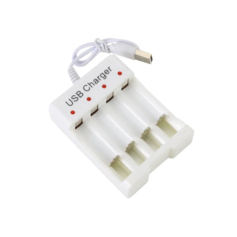 Carregador de bateria elétrica 1.2v branco aa aaa, 4 espaços, para lanterna, gramado, brinquedos elétricos, carregador de bateria ni-mh
