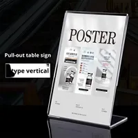 Support de table en acrylique en forme de L, format A4, haute transparence, pour affichage de menus, prix et étiquettes publicitaires