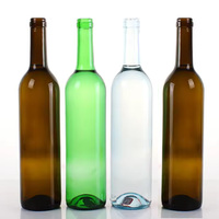 Bouteille en verre flint vide personnalisée de 750 ml et 500 ml pour vin, vodka, whisky, tequila, liqueur, avec bouchon en liège et logo personnalisé