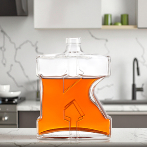 Chai rượu thủy tinh hình chữ cái tùy chỉnh, chai rượu whisky <span class=keywords><strong>vodka</strong></span> cá nhân hóa làm quà tặng khuyến mãi - Product Image 6