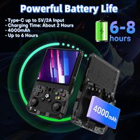 Console de jeu rétro portable R36MAX, écran de 4,0 pouces, mémoire de 64 Go, consoles de jeux vidéo, 30 émulateurs, écran non tactile, noir transparent