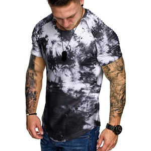 Moda Tie Dye algodón hombres Camisetas cuello redondo manga corta alta calidad camiseta al por mayor personalizado Tie Dye camisetas Uomo - Product Image 6
