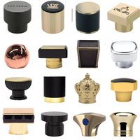 Tapas de Lujo para Botellas de Perfume de Metal Fea 15, Tapas Cilíndricas de Alta Calidad en Oro Zamac para Botellas de Perfume