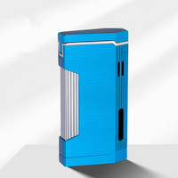 KY meilleur cadeau presse allumage allume-cigare Double feu Jet torche en alliage de Zinc en gros briquets en vrac