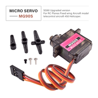 Moteur servo YIDI MG90S à engrenages métalliques et plastiques, 4,8 V, couple de 2 kg/cm, rotation 180/360 degrés, pour télécommande d'avion à voilure fixe