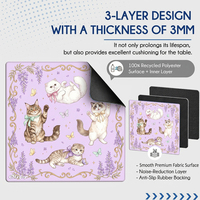Tapis de Mahjong Violet en Néoprène Caoutchouc 33 Pouces Inodore Antidérapant Design Personnalisé Tapis de Table Vente Directe Usine Expédition DDP USA Haute Qualité