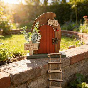 Kit de porte de fée en <span class=keywords><strong>bois</strong></span> DIY/personnalisable pour la décoration de <span class=keywords><strong>jardin</strong></span>/mur/arbre <span class=keywords><strong>avec</strong></span> échelle et accessoires pour enfants, décoration de <span class=keywords><strong>jardin</strong></span> de fée en <span class=keywords><strong>bois</strong></span> - Product Image 5