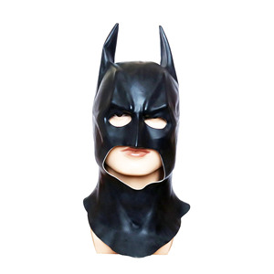 Masque de Batman, taille unique, en latex noir, accessoire de costume pour Halloween, cosplay, fête - Product Image 1