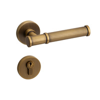 Ensemble de serrures de porte vintage style français, poignée en laiton silencieuse pour portes intérieures en bois massif, barre de verrouillage mécanique premium