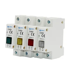 Open Electric Din Rail Mount 230V Indicator LED Lamp C45D Indicating LED Signal Light Indication Pilot Light