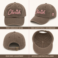 Cappellino da Baseball Morbido Vintage Lavato e Distressed, Non Strutturato, a Profilo Basso, a 6 Pannelli, con Visiera Curva, Traspirante, con Occhielli, Stile Dad Hat