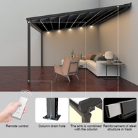 Toit coulissant Tissu PVC Auvent pliant motorisé électrique Auvent de jardin Patio extérieur Bioclimatique Pergola Toit rétractable