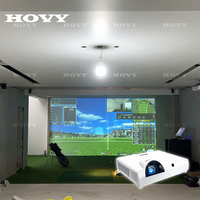 Simulateur de golf d'intérieur, système d'entraînement interactif de projection avec suivi de swing de haute précision pour club, complexe hôtelier, bureau
