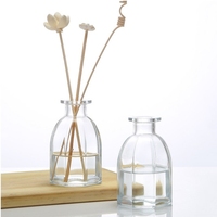 Vente en gros de bouteille de diffuseur de roseau en verre vide rond clair noir mat de luxe 100ml 200ml 250ml