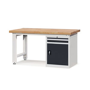 Banc de travail de ligne de montage Rockben, personnalisation personnalisée, surface en chêne <span class=keywords><strong>massif</strong></span>, pour garage - Product Image 1