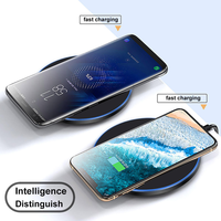Cargador Inalámbrico Universal de Escritorio para Android, Base de Carga Rápida de 5W 10W 15W para Teléfonos Móviles con Luz LED