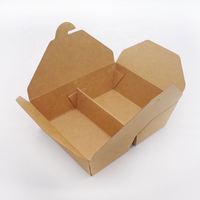 Boîte à emporter en kraft personnalisée, boîte à lunch en papier à 3 compartiments