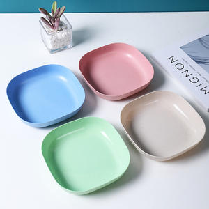 Usine En Gros Biodégradable Paille <span class=keywords><strong>De</strong></span> Blé En Plastique Assiette Couleur Émail Assiette Pour Salade Fruits Snack Sec <span class=keywords><strong>Film</strong></span> Nuit Plateau - Product Image 2