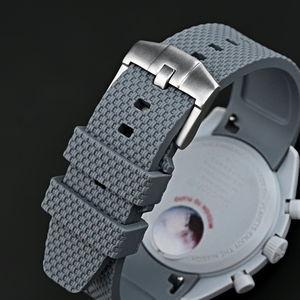 Bracelet de montre en caoutchouc sport 20mm Bracelets de montre en silicone liquide à dégagement rapide Bracelet de montre à extrémité incurvée avec texture pour MoonWatch - Product Image 3
