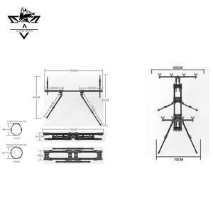 Varilla plegable de 4 varillas de gama alta, soporte de poste de trípode estable ajustable, vaina de caña de pescar de carpa con construcción resistente - Product Image 6