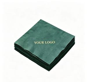 Elegantes Servilletas de Papel Absorbente de Pulpa de Madera Virgen Desechables de Color Verde con Logotipo Personalizado Impreso para Banquetes y Eventos - Product Image 5