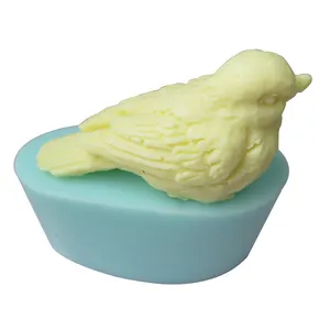 手工3D鸟麻雀DIY动物肥皂硅胶模蜡烛香味石头烘焙模具