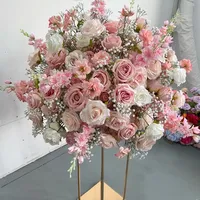 Boule de fleurs artificielle en soie rose de 80/70/60/50/30 cm, grande fleur, centre de table, décoration de mariage et d'événements