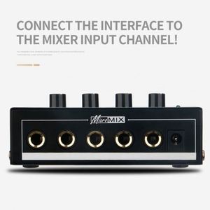 Mini Tocadiscos Portátil de Fábrica, 12V, Hifi, para Estudios, Músicos, Transmisiones Profesionales, Amplificador de Auriculares de 4 Canales, Negro - Product Image 4