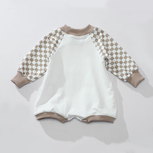 Nuevo Diseño de Ropa para Bebés, Mono con Estampado a Cuadros Beige Caqui, Traje de Una Pieza para Recién Nacidos - Product Image 2
