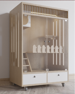 <span class=keywords><strong>Jaula</strong></span> grande para gatos de dos pisos, gabinete de hierro sólido de espacio libre para el hogar, bandeja de Villa, botón a presión, bandeja de plástico fácil de usar, embalaje - Product Image 1
