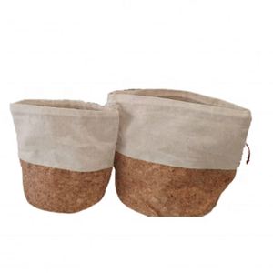Bolsa de Lona Personalizada Ecológica, 100% Algodón Sin Blanquear y Corcho Natural, Reutilizable, Multiusos, para Guardar Pan, con Cordón - Product Image 1