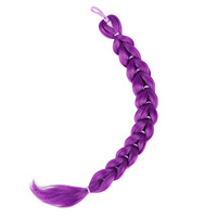 Perruque de cosplay Fujia Skpop Demon Hunters Rumi, longue queue de cheval tressée violette, extension de cheveux synthétiques résistante à la chaleur, 100g, pièce unique
