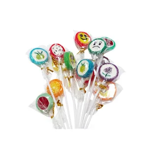 vary weight smile face lollipop,fruit pattern lollipop