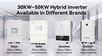 Système d'énergie solaire hybride 50 kW triphasé 208 V pour usage industriel, batterie au lithium 200 kWh, kit complet d'énergie solaire pour l'Amérique centrale