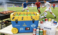 Glacière à roulettes HSP 60L avec table de jeu intégrée, étanche et isotherme pour le camping, les pique-niques et la conservation des aliments
