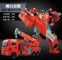Nueva llegada Cool Anime Robot coche figura de acción 5 patrón plástico ingeniería modelo transformación coche de juguete para niños entretenido