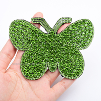 Grands patchs papillon strass pour vêtements sacs chaussures pince à cheveux bricolage artisanat motif cristal sur tissu appliques accessoires de couture