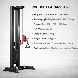 Appareil de musculation fonctionnel QS Single Stack avec paires de poids de 70 kg pour usage commercial en salle de sport et <span class=keywords><strong>studio</strong></span> - Product Image 4