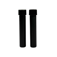 Tube en verre personnalisé avec logo 22*125mm, résistant aux enfants, à ouverture par pression et rotation, avec capuchon électroplaqué et fond plat, doté d'un capuchon CR