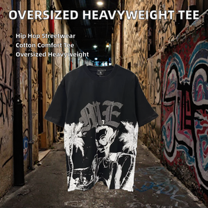Camiseta Oversize de Algodón Negro de Lujo con Logo, Transpirable, Ecológica, Estilo Hip Hop, para Fabricantes Mayoristas - Product Image 2