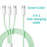 Câbles de données tressés en nylon en gros 3 en 1 Câble de chargeur Micro USB Type C pour téléphone