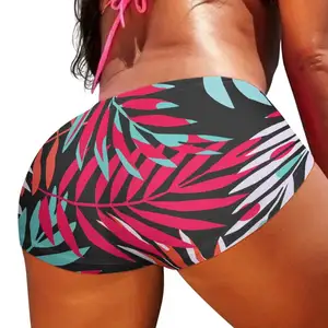 Pantalones cortos deportivos con hojas de palma hawaianas para mujer y niña, Shorts deportivos personalizados para playa, elásticos de secado rápido, para entrenamiento atlético, gimnasio y correr